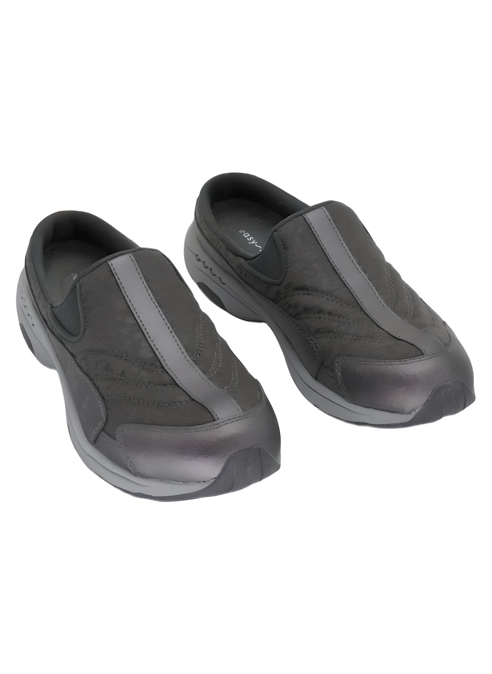 Easy Spirit Womens Traveltime Charcoal Leopard Clogs Size 7.5M